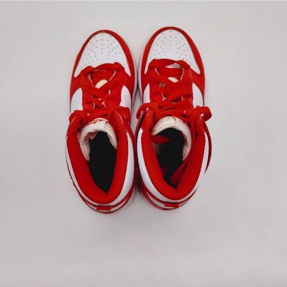 Nike Dunk High PS Basketball Sneakers Kids Size 12.5 C White Red Classic Shoes - Picture 6 of 8